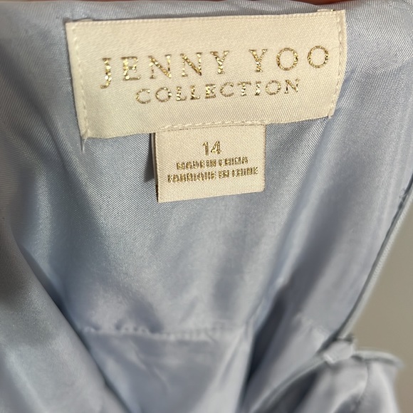 Jenny Yoo - Floor Length formal chiffon dress, prom, gown - Size 14 - light blue - Picture 14 of 16